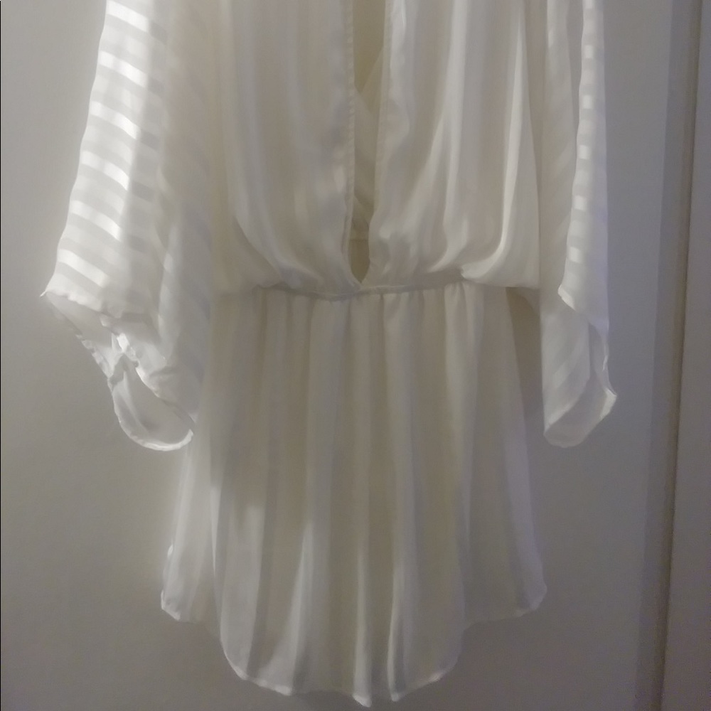 White sheer silk romper